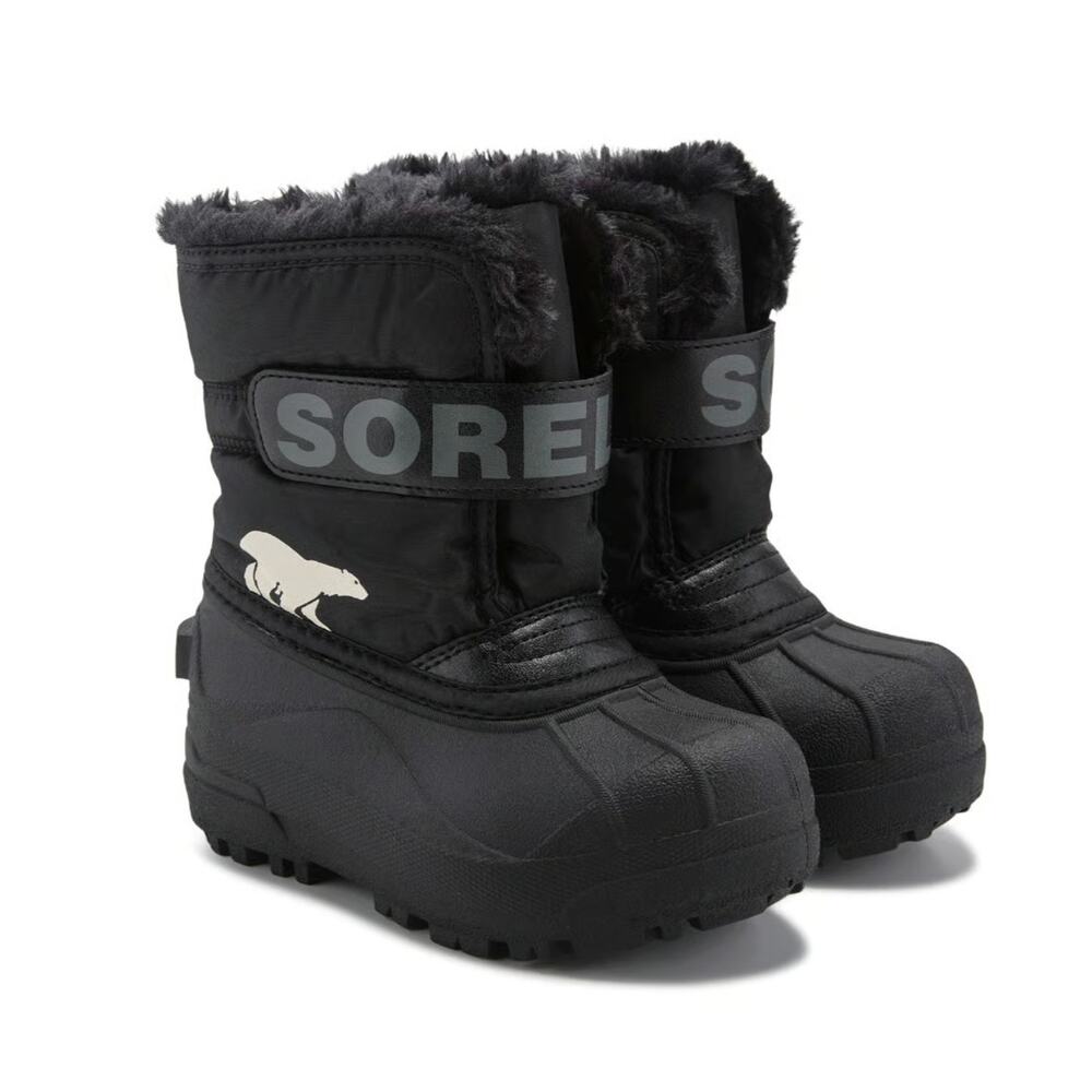 Sorel Toddler 6 Snow Commander Waterproof Boots Hook n Loop Fur Lined Little Kid - Picture 1 of 6
